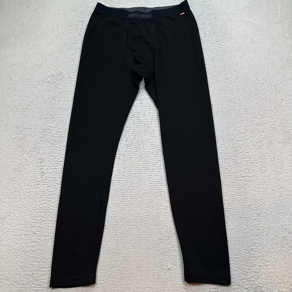 Omni Wool Pants Men's Size Large (Fits 32X28) Black Wool‎ Blend Base Layer